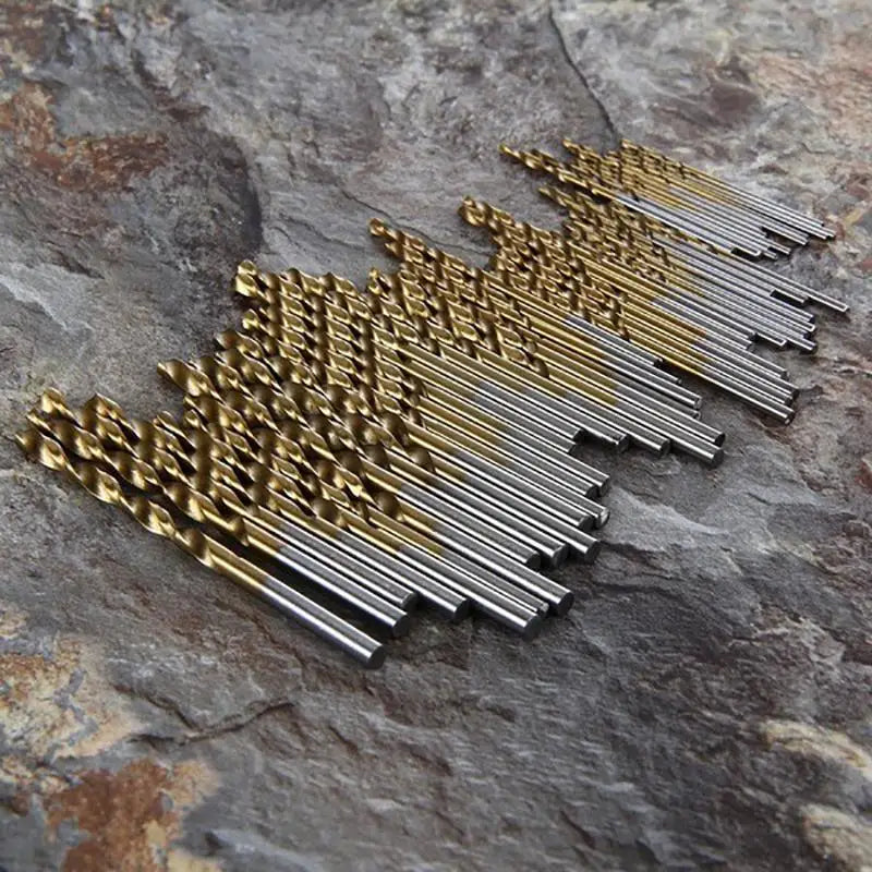 100 Pc Titanium Coated HSS Drill Bit Set