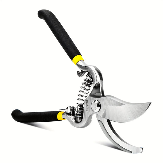 Deli Heavy Duty Steel Curved Blade Pruners, Garden Pruning Shears, 8" Gardening Hand Pruners Cutter Bush, Shrub & Hedge Clippers