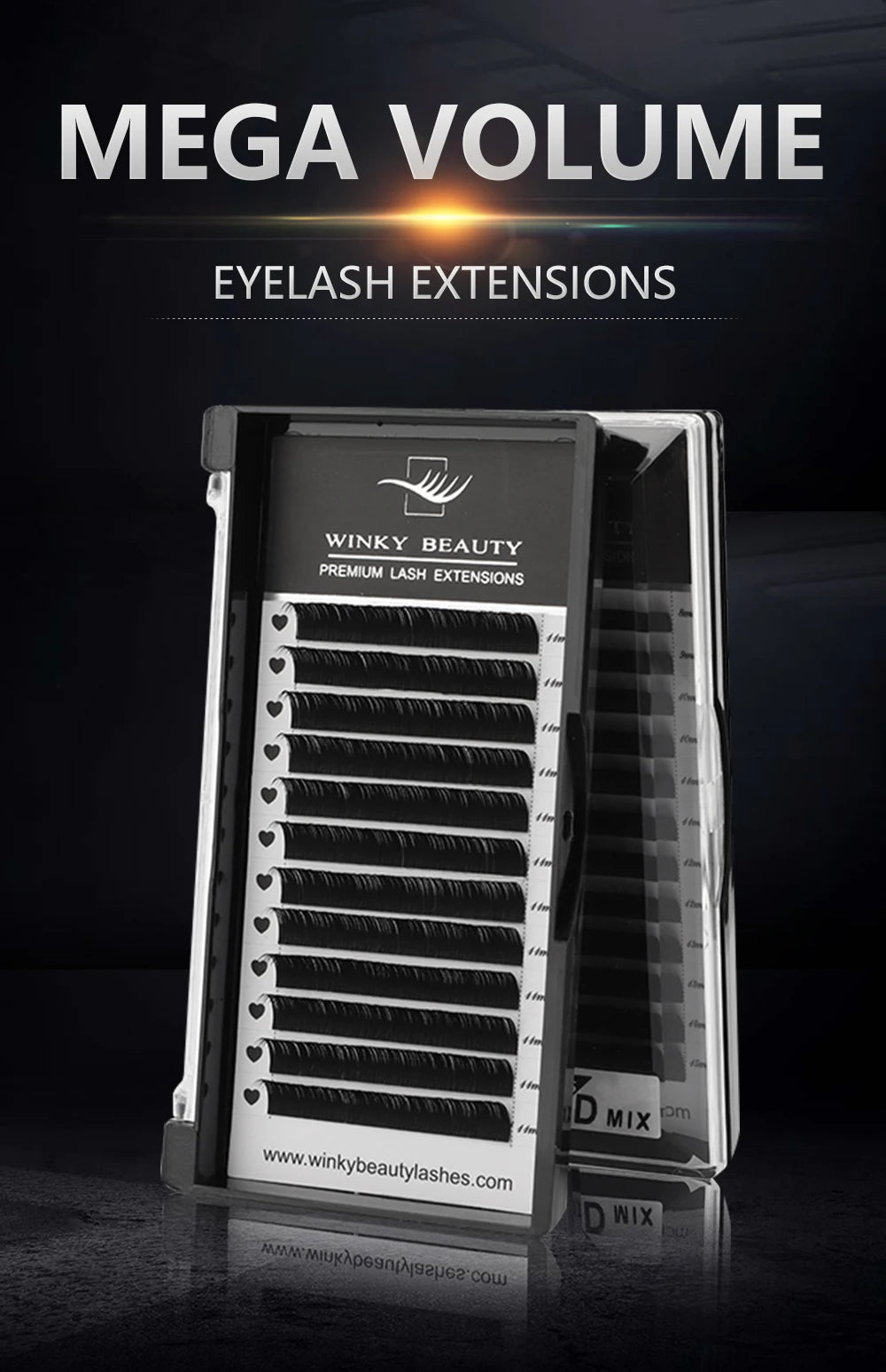 Winky Beauty Individual Eyelash Extension B/C/CC/D/DD Faux Mink Cilias Soft Eye Lash Extension 3D Russian Volume Lashes Makeup