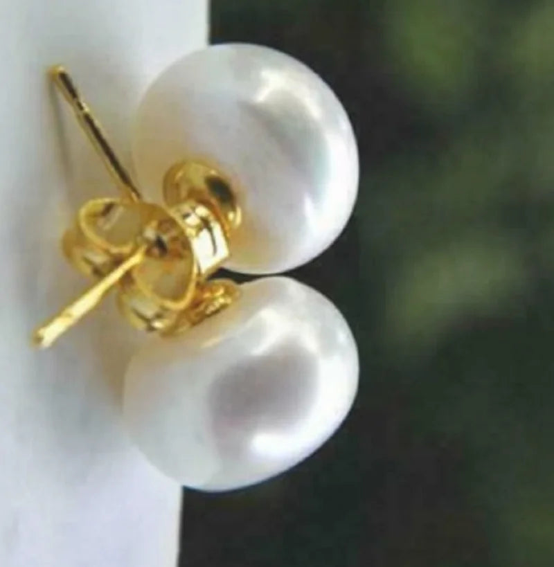 14k Gold Best selling item certificate AAA 7-8mm 8-9mm 9-10mm 10-11mm 11-12mm 12-13mm 13-14mm akoya White Pearl Earrings