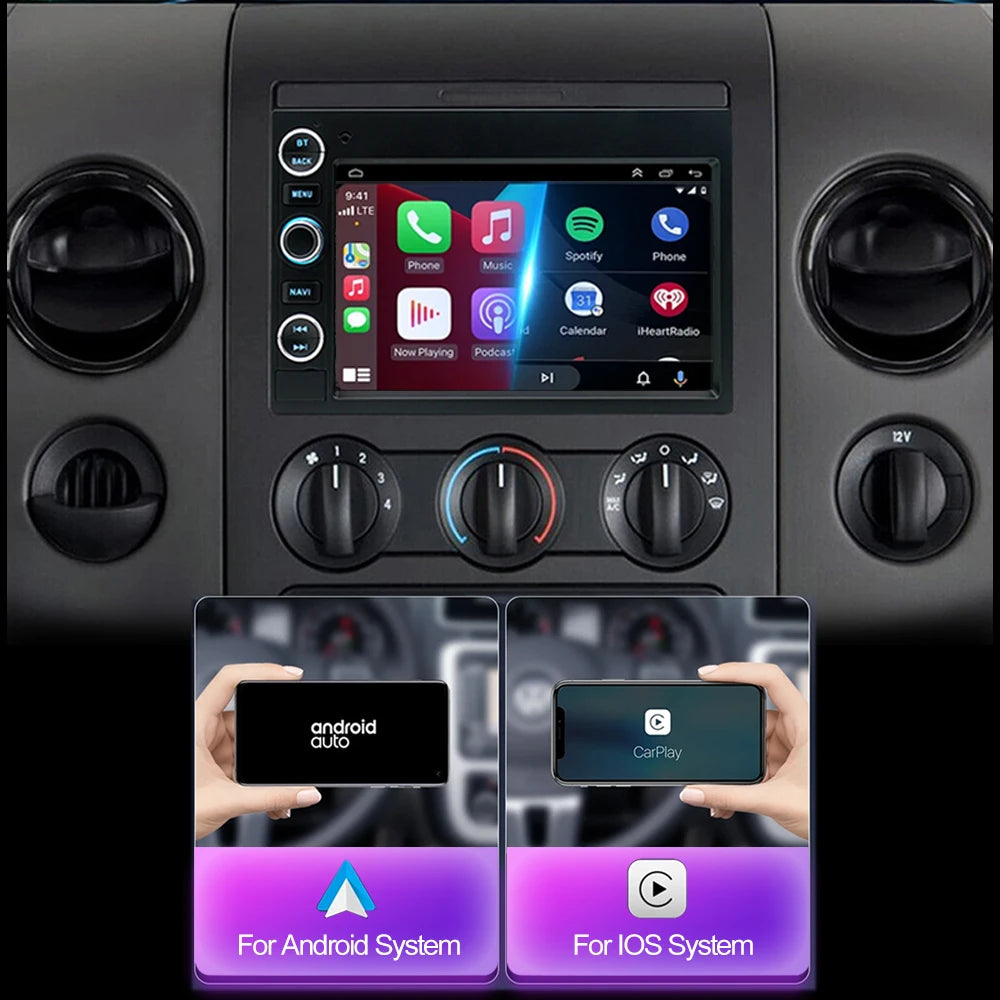 7" Car Stereo with Apple CarPlay & Android Auto, Compatible with Ford F150 F250 F350, Fusion, Mustang & Explorer