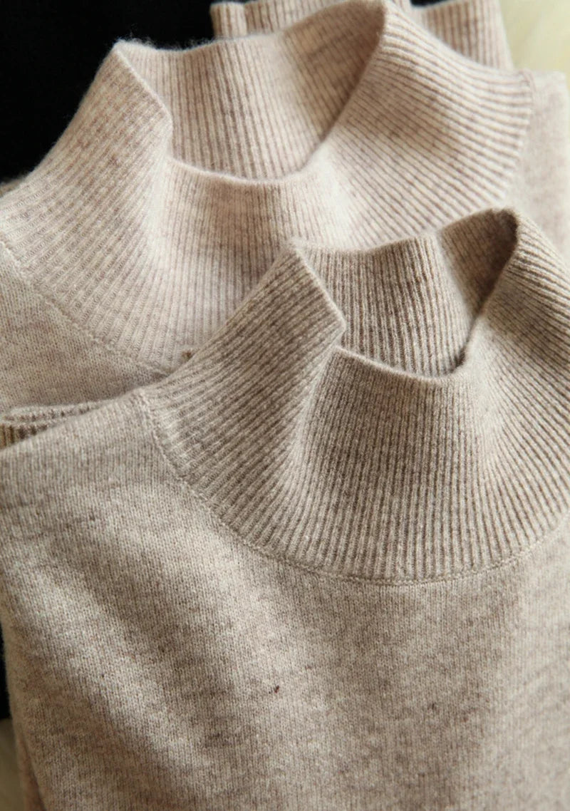 Women's Mock Neck Base Sweater — Slim Knit Pullover