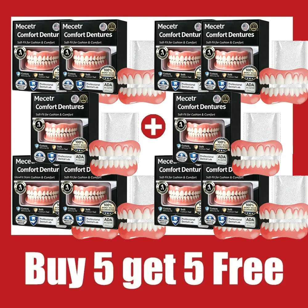 Upper & Lower Natural Silicone Dentures for Instant Confidence