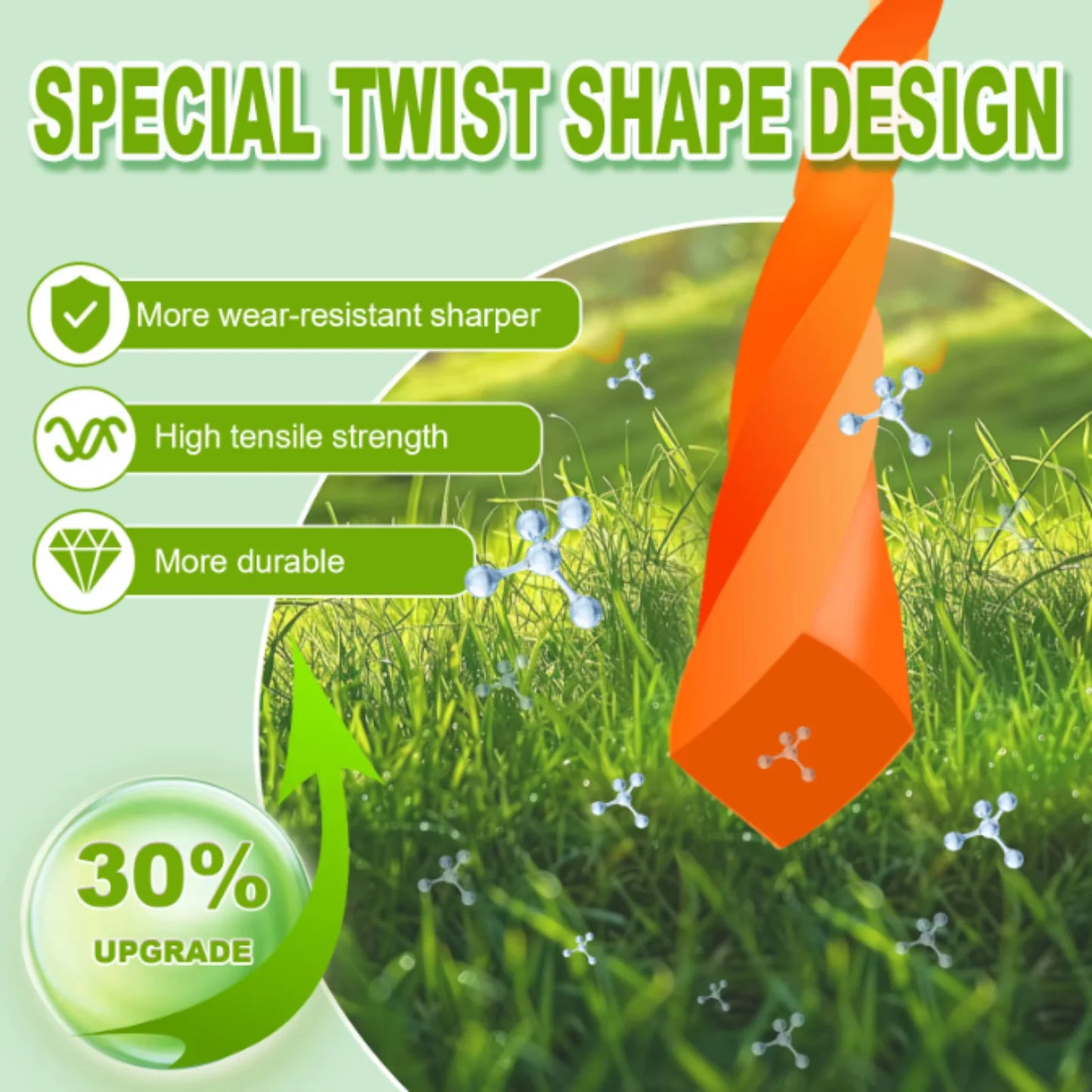 TSES 15m～116m Mowing Nylon Grass Twisted Trimmer Line 1.6mm～4.0mm Brush Cutter Strimmer Line High-Efficiency Brushcutter Line
