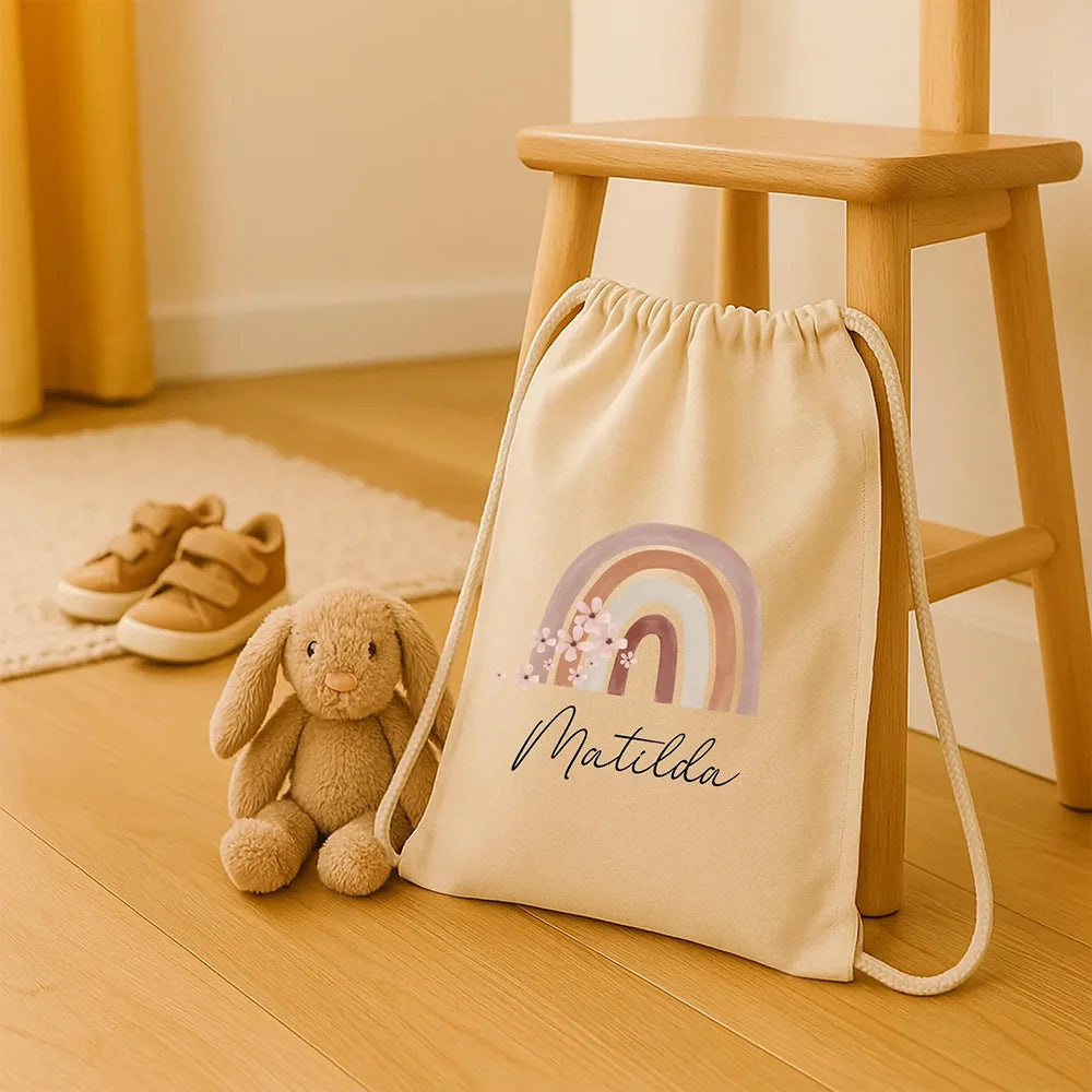 Personalized Goodie Bag Children Gym Bag Change of Clothes Drawstring Backpack Kindergarten Gift Back To School Party Decoration