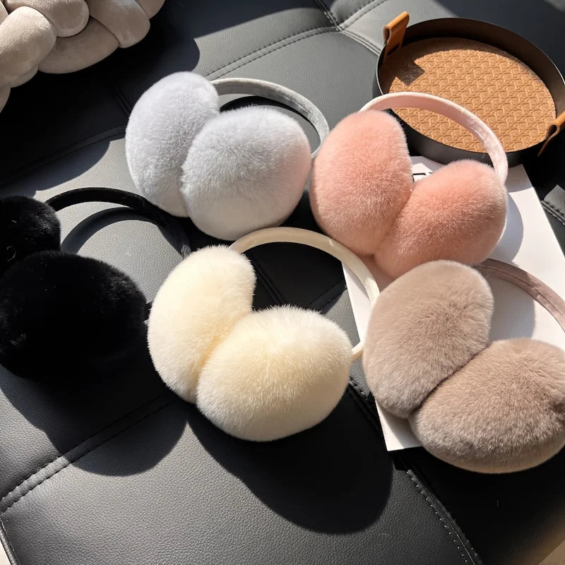 Plush Earmuffs for Women, Winter Warm Faux Fur Ear Warmers, Fashionable Ear Muffs for Cold Weather, Outdoor Skiing & Daily Wear,