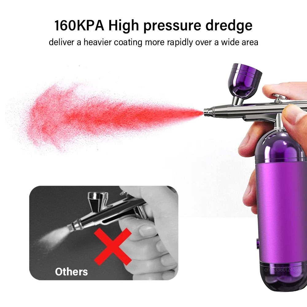 Portable Airbrush Nail With Compressor Airbrush Rechargeable Wireless Handheld Spary Gun for Nails Art Painting Craft