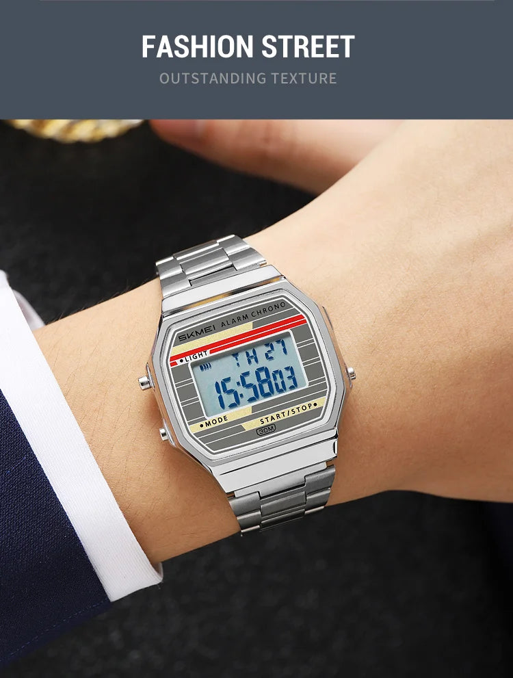 SKMEI 2514 Fashion Men's Electronic Watch Luminous Multifunction Clock Waterproof Calendar Alarm Clock Student Digital Watches