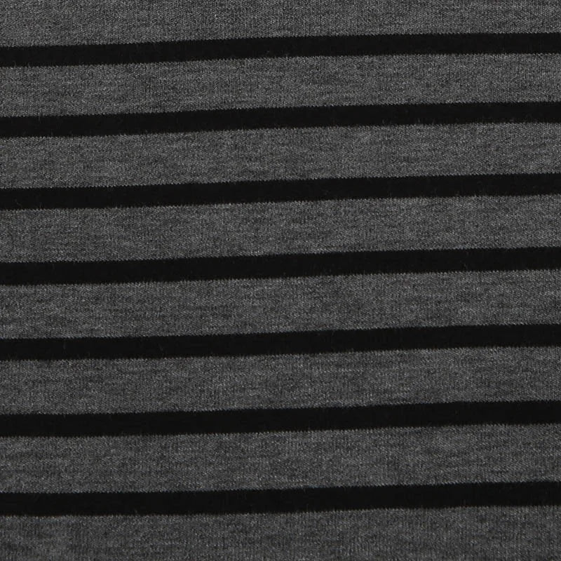 Harajuku Basic Slim Long Sleeve Stripe Tee Off Shoulder O Neck Korean Street Style Spring Autumn Y2K Women's Gray T Shirt