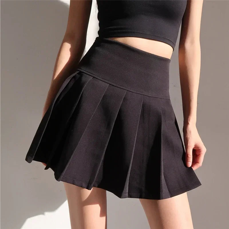 Mini Skirts Womens 2026 Summer Japanese School Pleated Skirts High Waist Kawaii Cute Skirt Uniform Harajuku