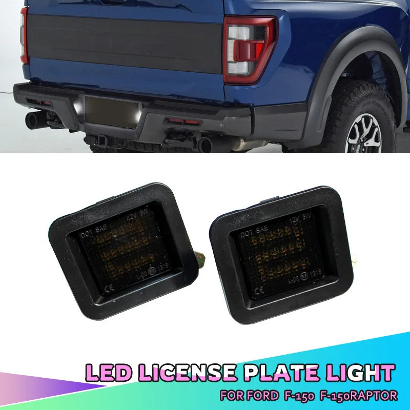 LED License Plate Lights for Ford F-150 / Raptor 2015+ (6000K White, Pair)