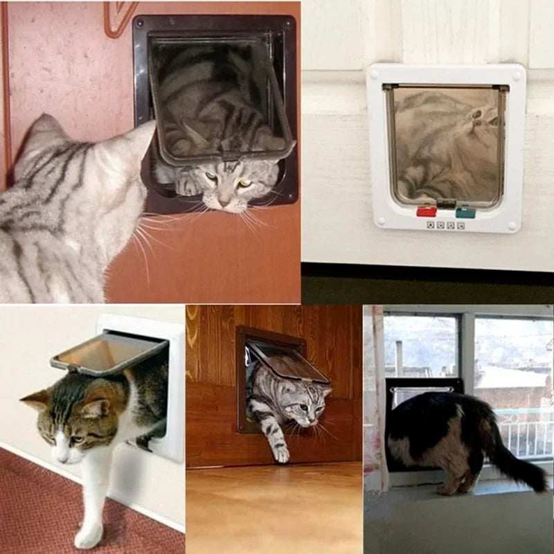 4-Way Lock Kitten Flap Door - Safety Gate for Small Pets – photo 5