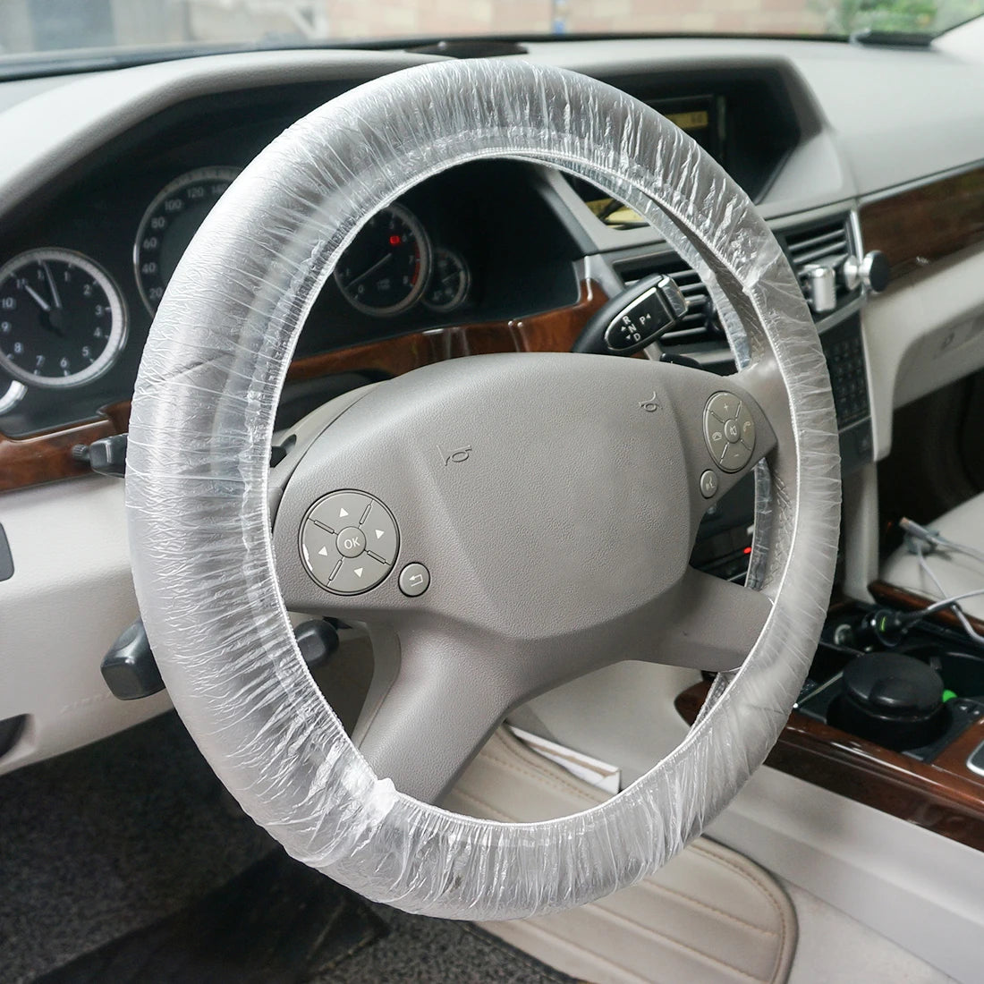 X Autohaux Universal Car Elastic Disposable Steering Wheel Cover Waterproof Anti-dust Accessories for Auto Car Truck Accessories