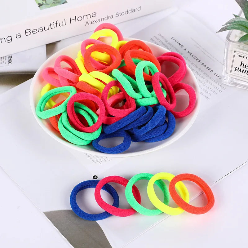 Everyday Gentle Hair Ties Set of 50, Breathable Fabric Hair Bands for Smooth Styling (Neutral Colors)