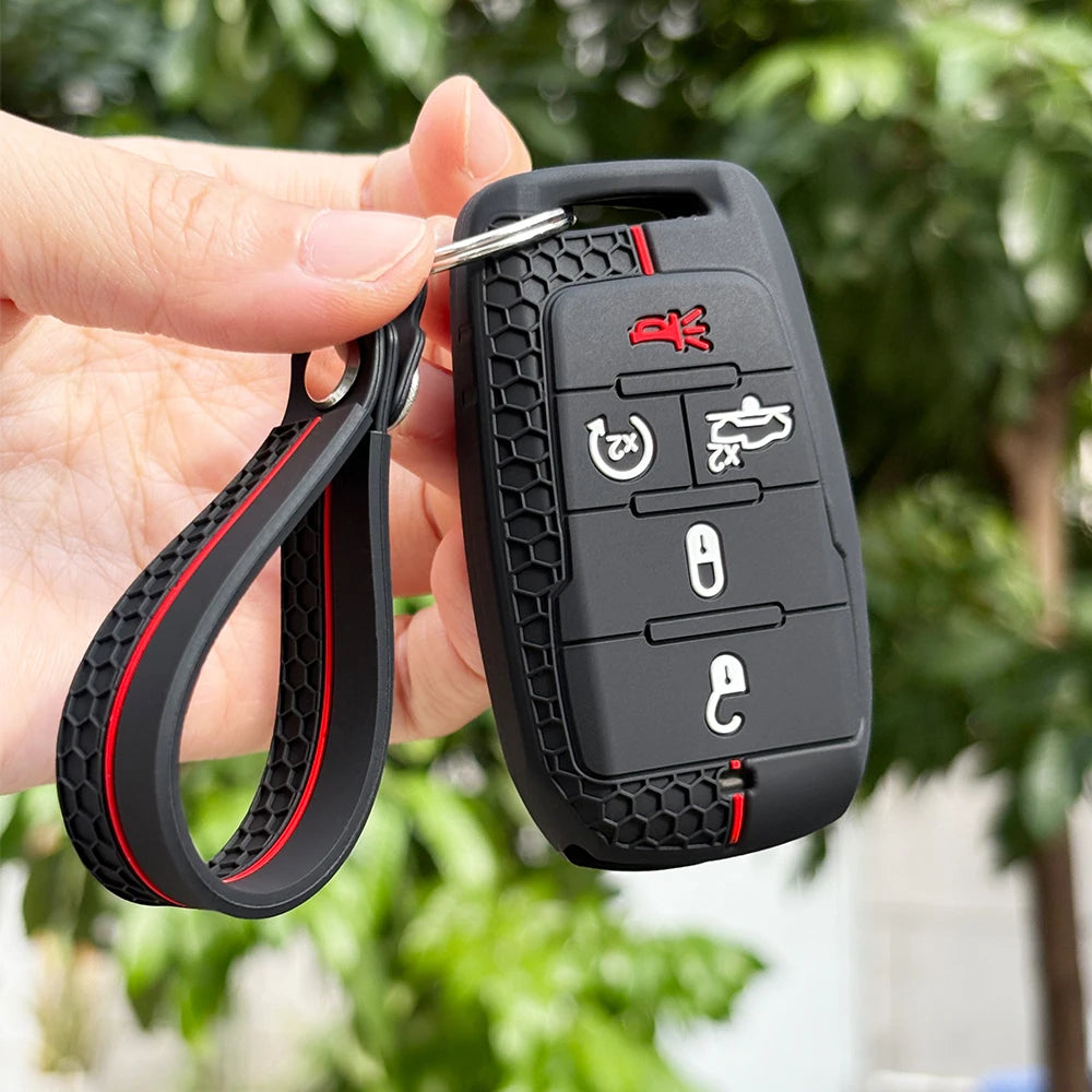 Silicone Key Fob Cover with Keychain - Dodge RAM 1500/2500/TRX