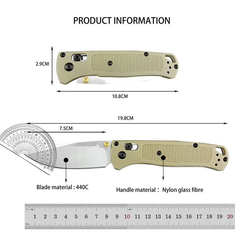 Multi Colors 535/533 BM Outdoor Camping Folding Pocket Knife Drop Point Blade Nylon Fiber Handle High Hardness Utility Knives