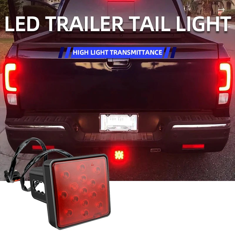 Car Brake Tail Lamp Red/Black Shell 15 LED Auto Reverse Stop Signal Lamp Rear Brake Light for Pickup Vehicle Trailer 12V