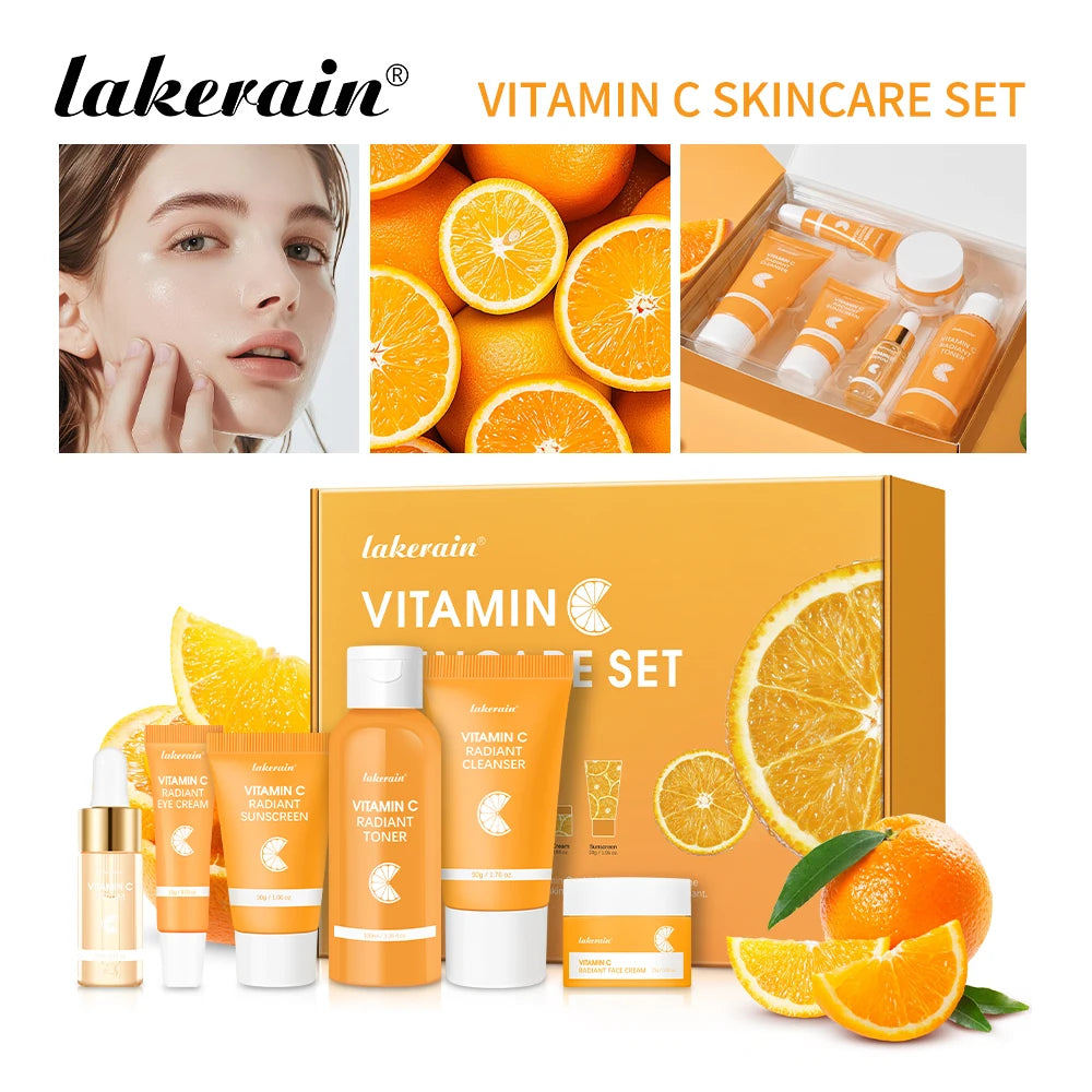 Vitamin C Skincare Set — 6pcs Brightening Dark-Spot Kit