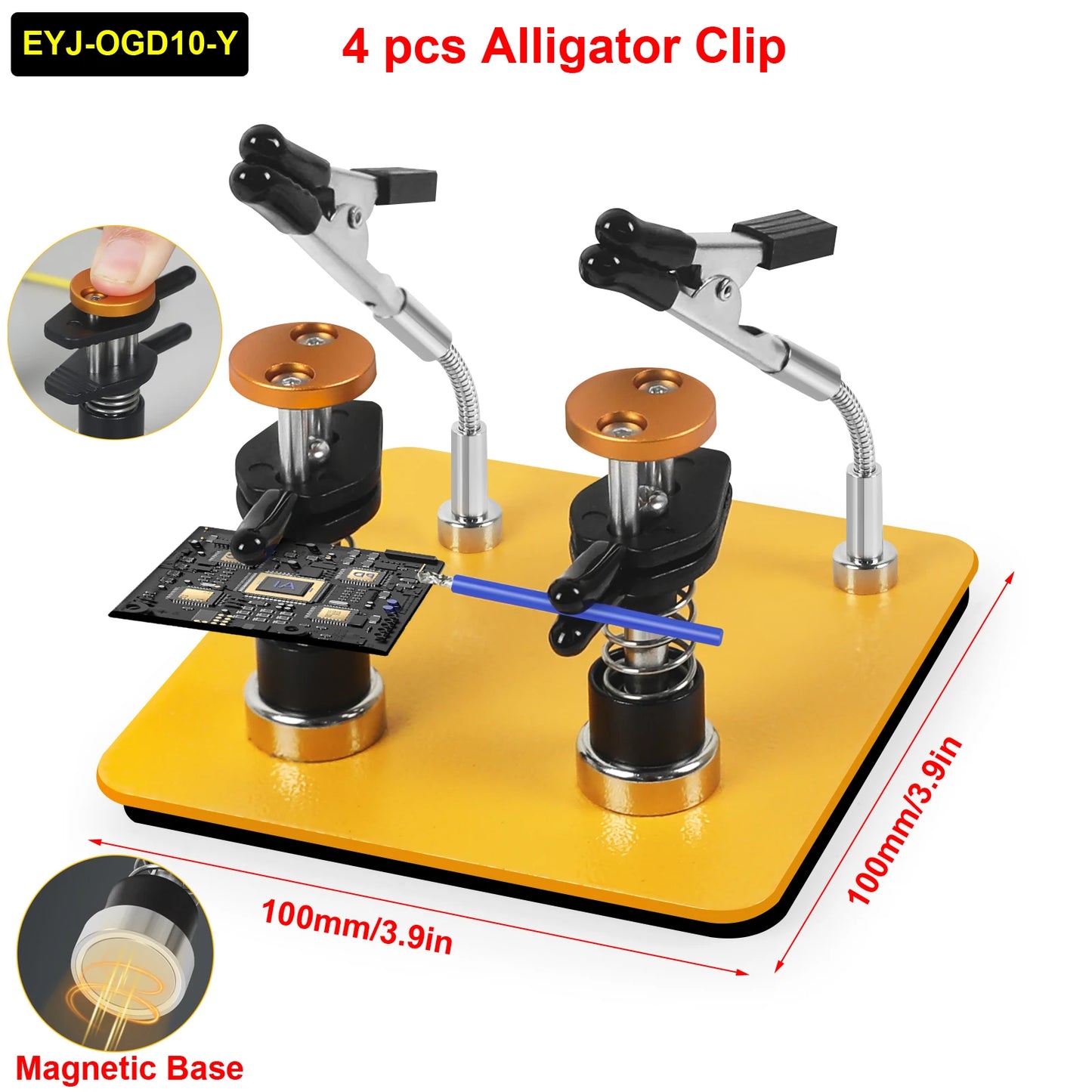 Toolour Magnetic Helping Hands Soldering Tool Press Adjust Distance PCB Clip Solder Wire Holder for Soldering/Electronics Repair