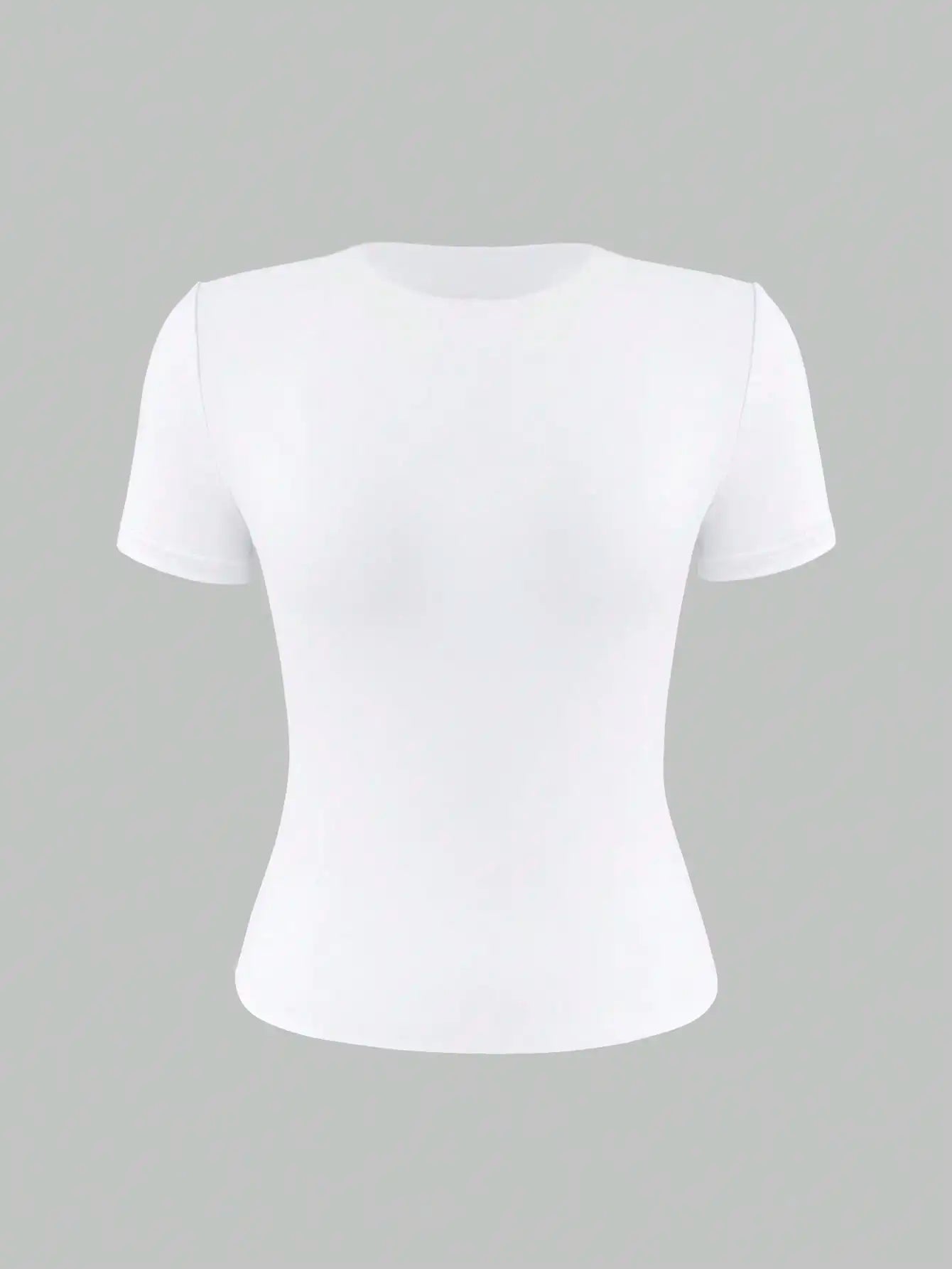 Women's Fitted Round-Neck T-Shirt — Solid Short-Sleeve Summer Tee