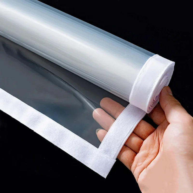 Clear Insulated Window Curtain, Windproof Winter Window Cover