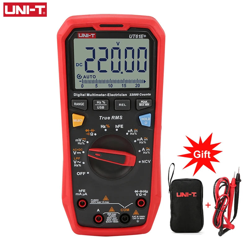 UNI T Professional Digital Multimeters UT61B+ UT61E+ UT61D+1000V Analog Multimeter Resistance Capacitance Test Multi Tester