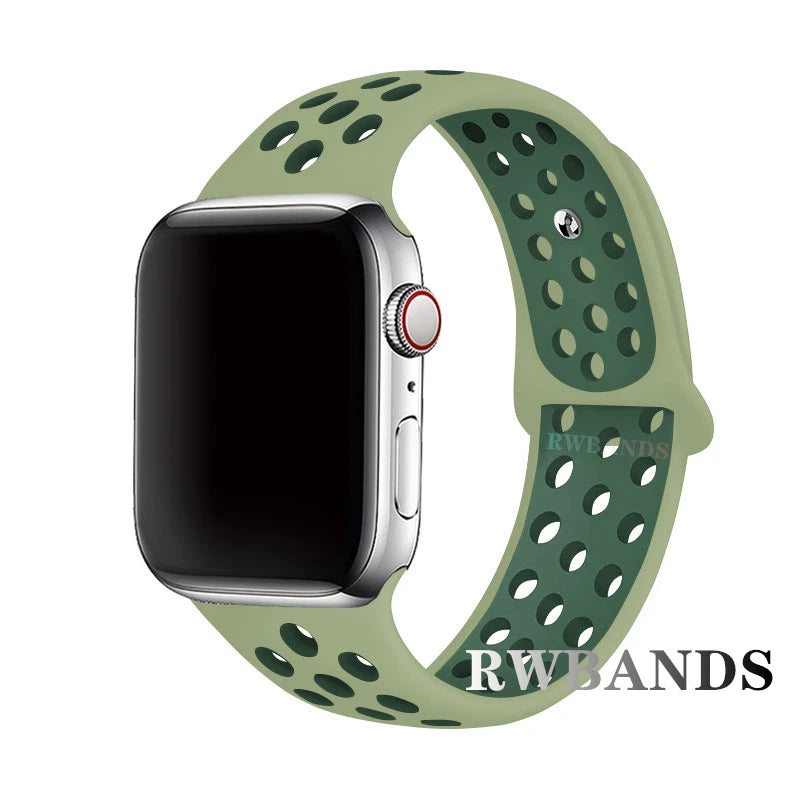 Sport Strap for Apple Watch Band 46mm 44mm 40mm 42-38-41mm 45mm Breathable Bracelet iWatch Series 10 9 8 7 6 SE 5 3 Ultra 2 49mm