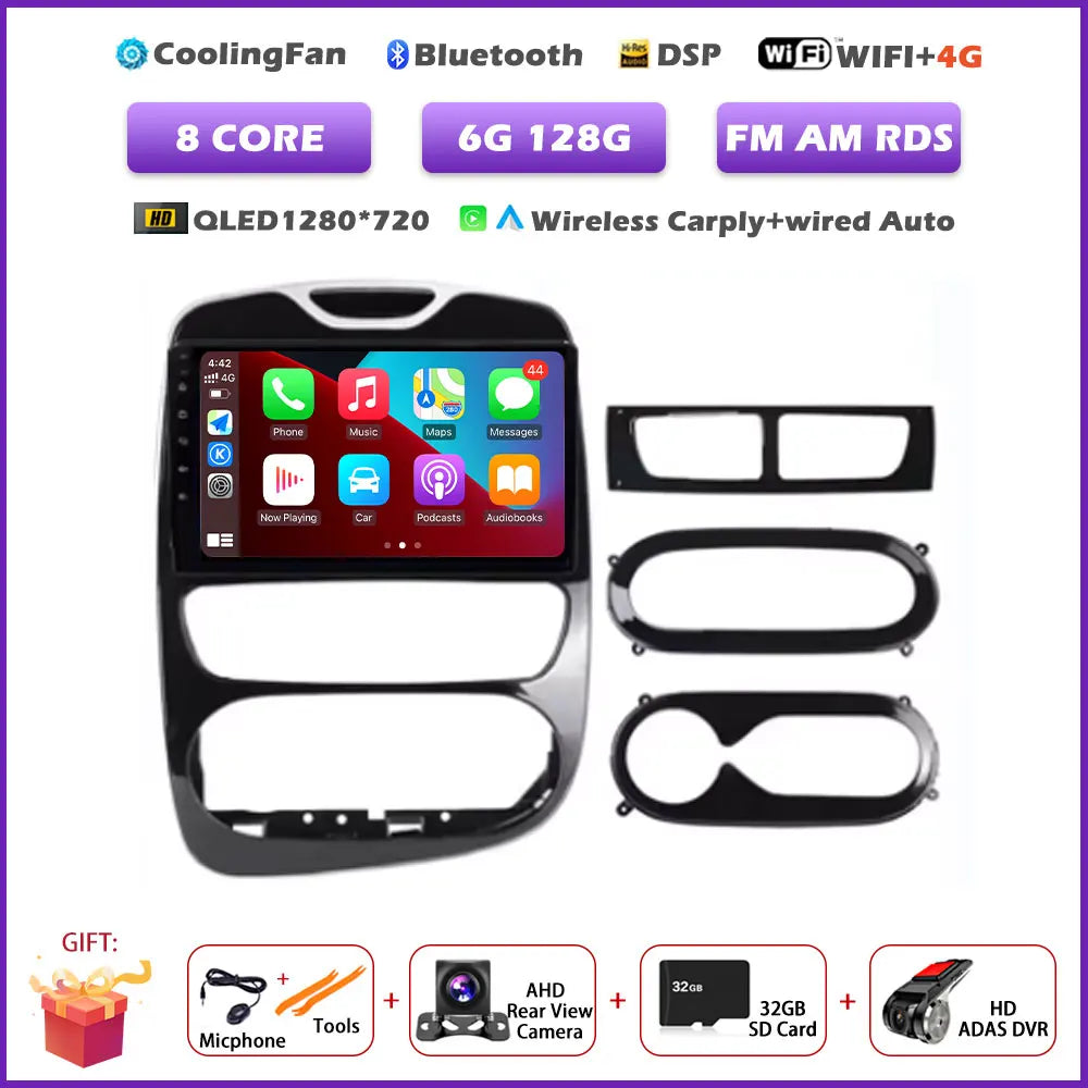 For Renault Clio 4 2012-2016 Carplay Car Radio Multimedia Video Player Android 16 Auto WIFI GPS Navigation DSP stereo BT tools