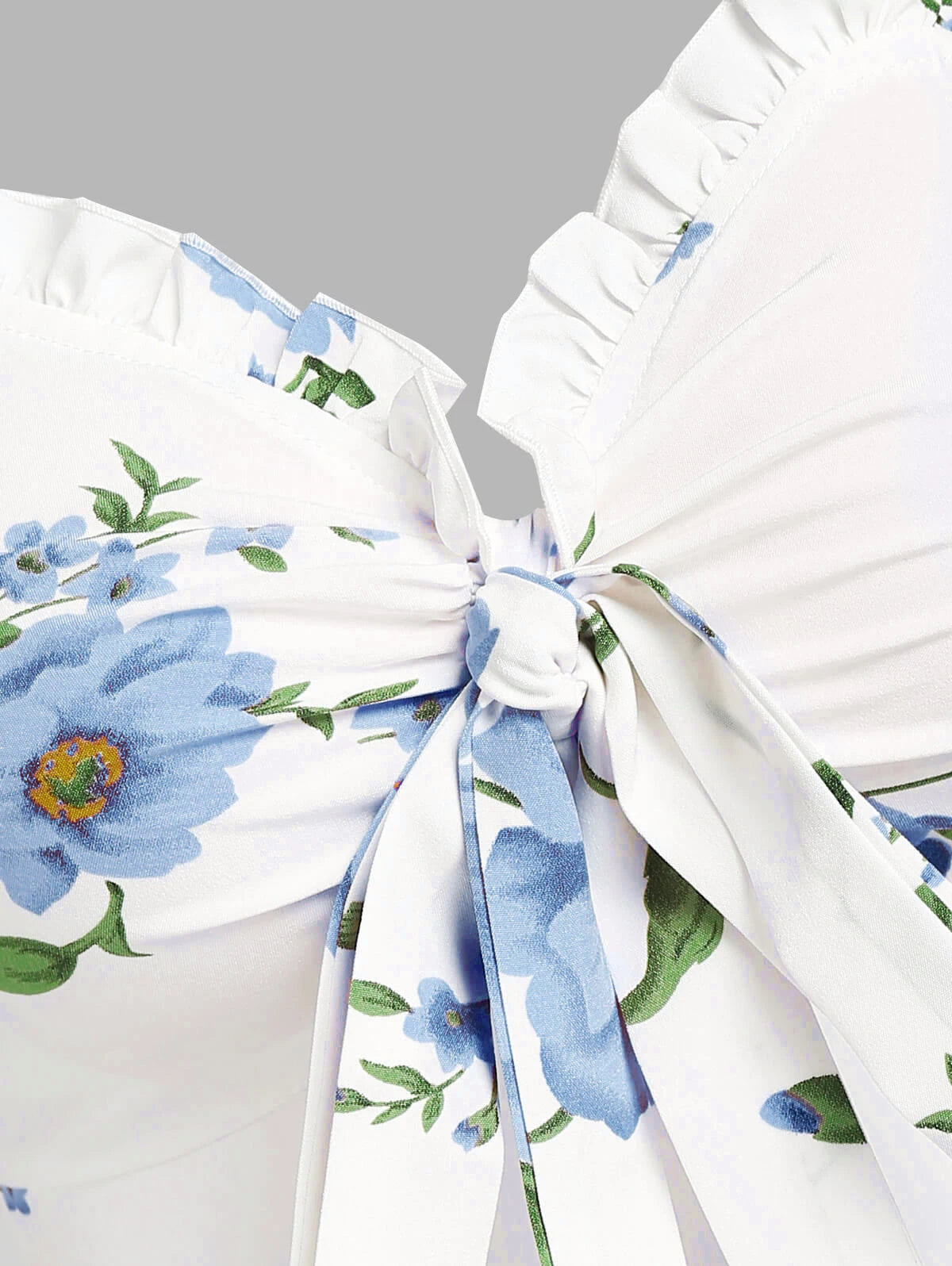 Dressfo 2026 Women's Floral Print Vacation Sundress Garden Party Dress Summer Ruffled Bowknot Mini Dress Vestidos