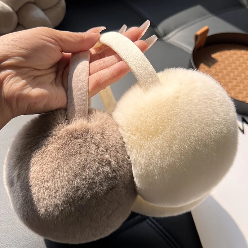 Plush Earmuffs for Women, Winter Warm Faux Fur Ear Warmers, Fashionable Ear Muffs for Cold Weather, Outdoor Skiing & Daily Wear,