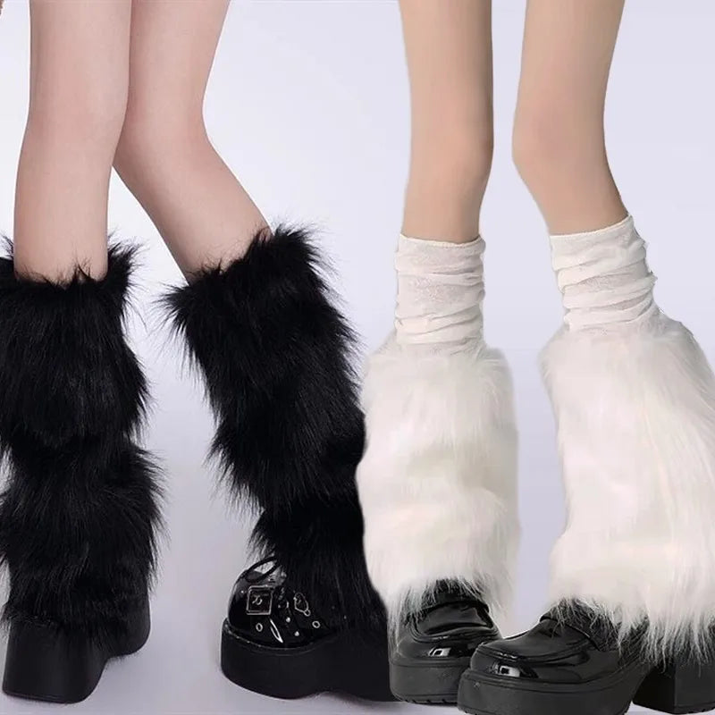 Women's Faux Fur Leg Warmers, Knee Length