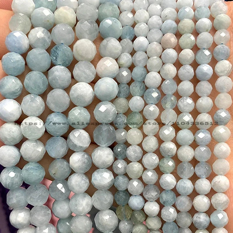 Natural Gem Stone Faceted Round Red Garnet Loose Spacer Beads for Jewelry Making Diy Earrings Bracelets Charms Accessories