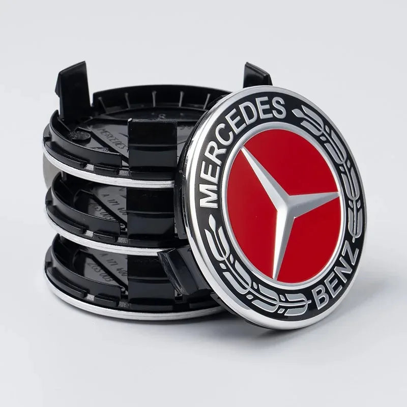 4 Pieces/Set Mercedes Benz AMG Wheel Center Hub Caps 75mm Diameter with Embossed Benz Emblem Tire Rim Covers for W203 W206 W220