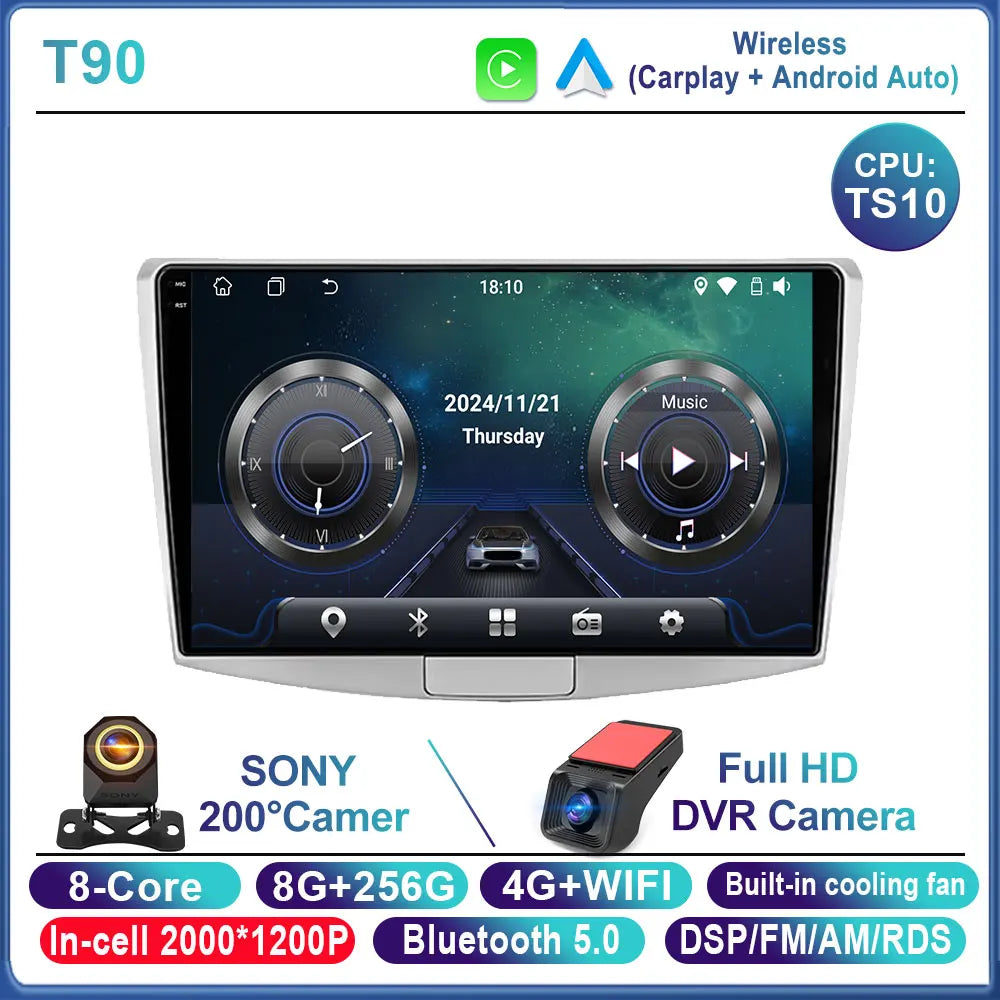 Car Stereo with Apple CarPlay & Android Auto, Compatible with VW Passat B6 B7 & CC (2007-2016)