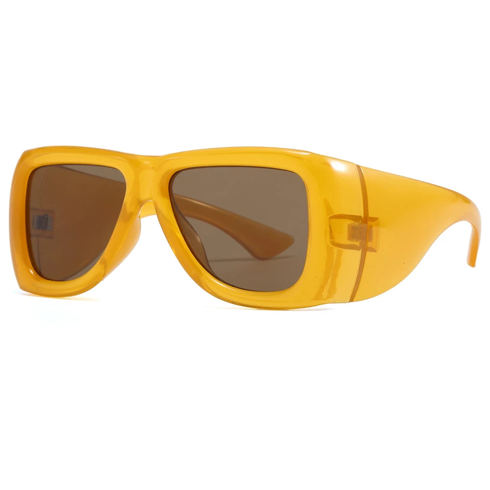 Oversized Square Y2K Sunglasses — Black Punk Shades, Unisex