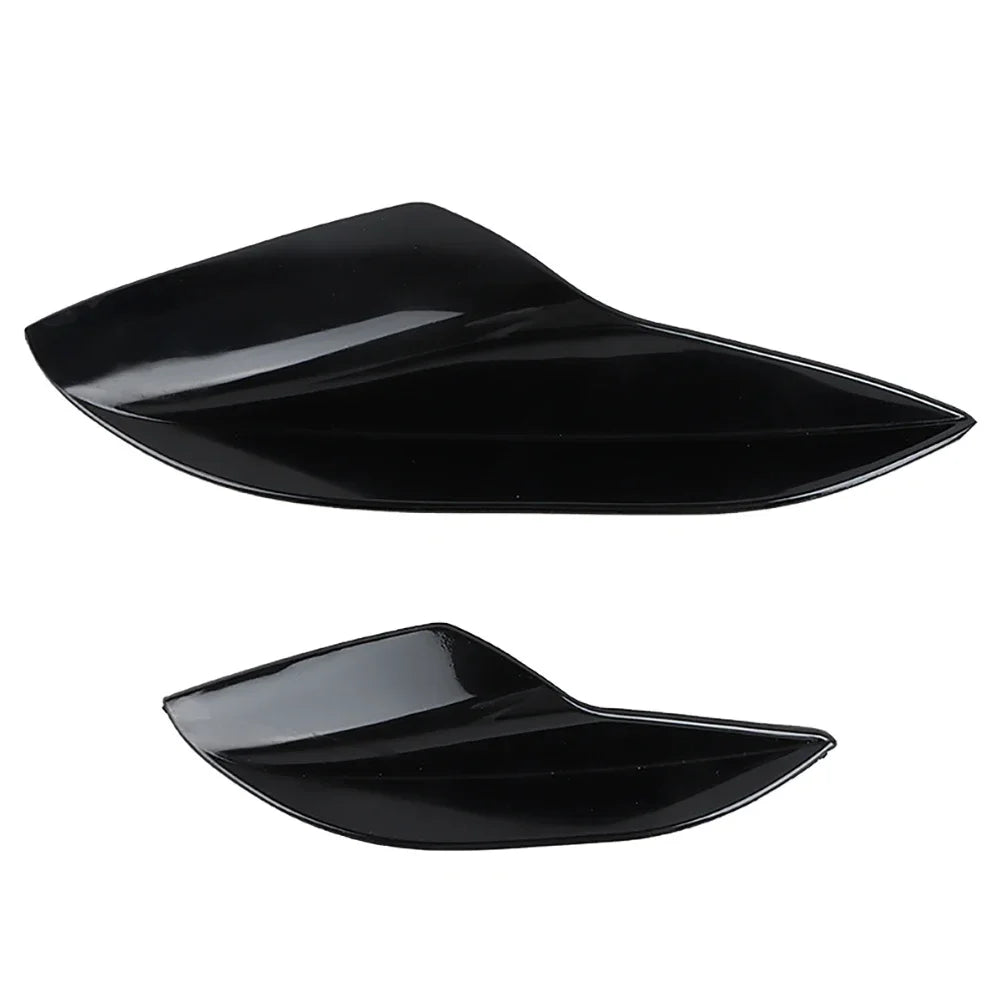 4pcs Universal Carbon Fiber Car Front Bumper Lip Rubber Fins Styling Spoilers Splitter Canards Valence Sticker Decorative Kit