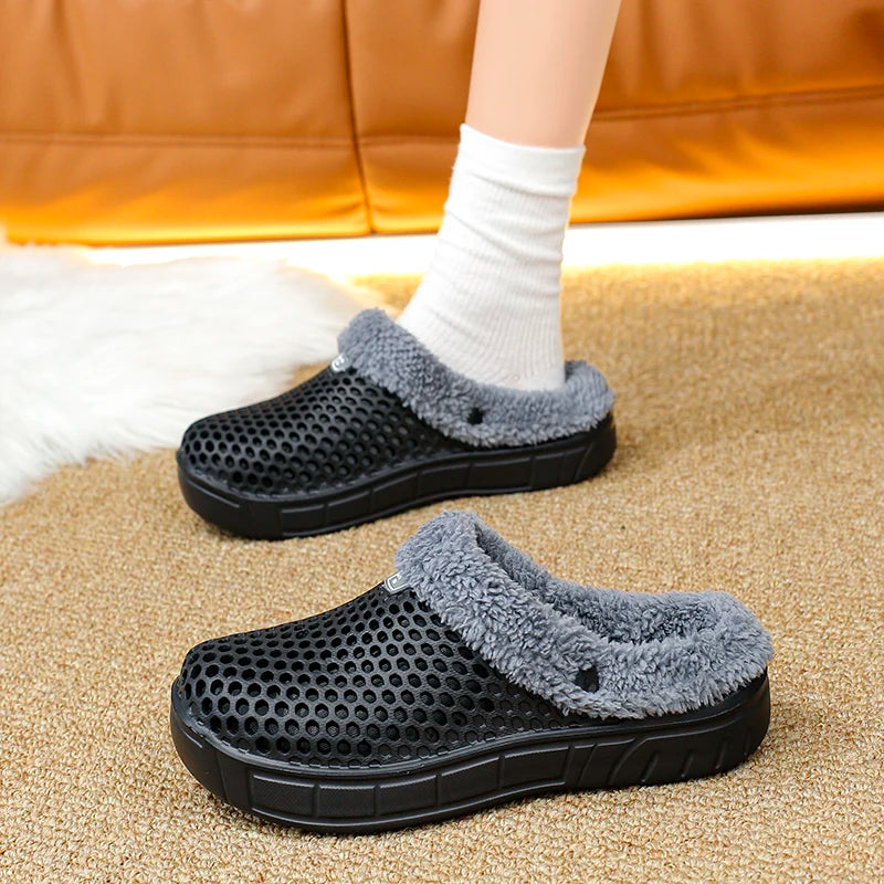 Unisex Fuzzy Mule Slippers - Fur Lined Non-Slip House Shoes - photo 5