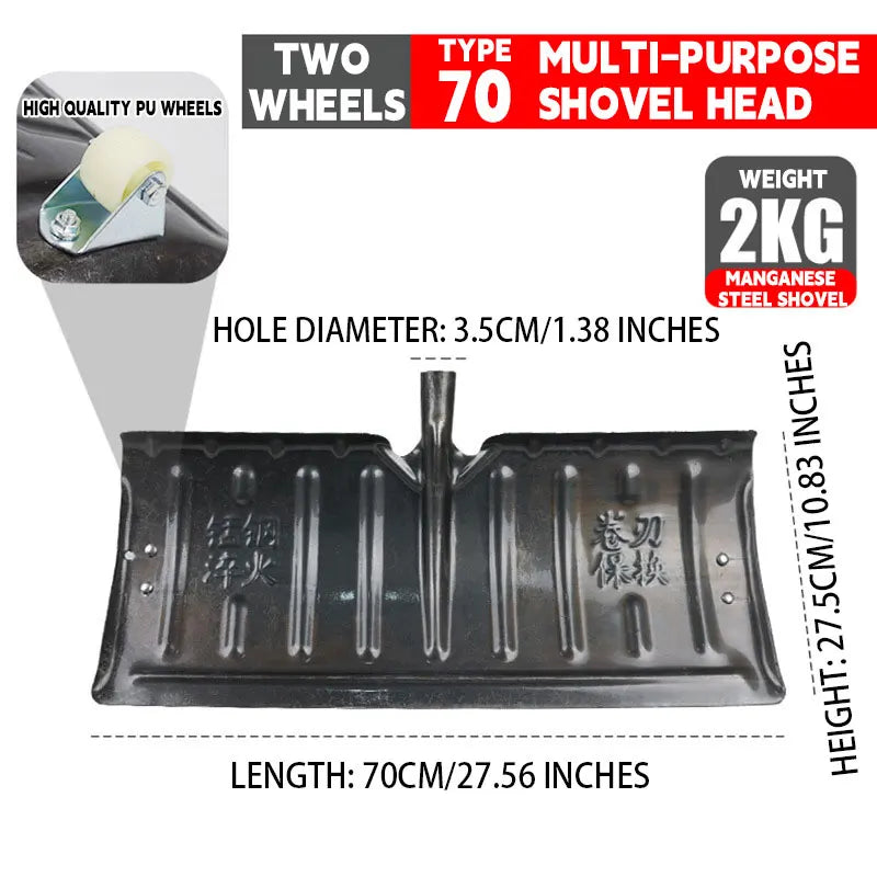 Heavy-Duty Snow Shovel Head — Replacement Snow Pusher for Deck, Yard & Road