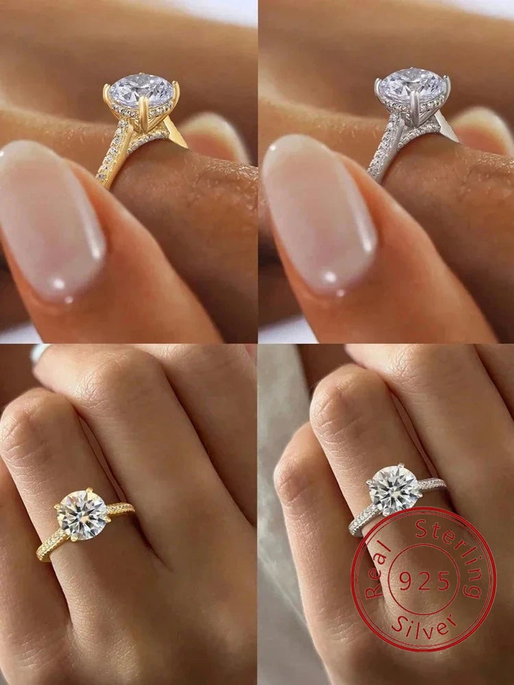 925 Sterling Silver 2 Carat Zircon Ring for Women - Fine Jewelry