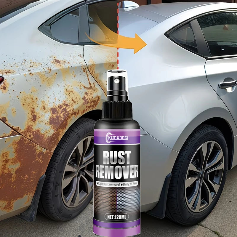 Car Rust Remover Spray for Metal Parts, Fast Rust Cleaner for Auto Body, Wheels, Tools and Chrome Surface Care