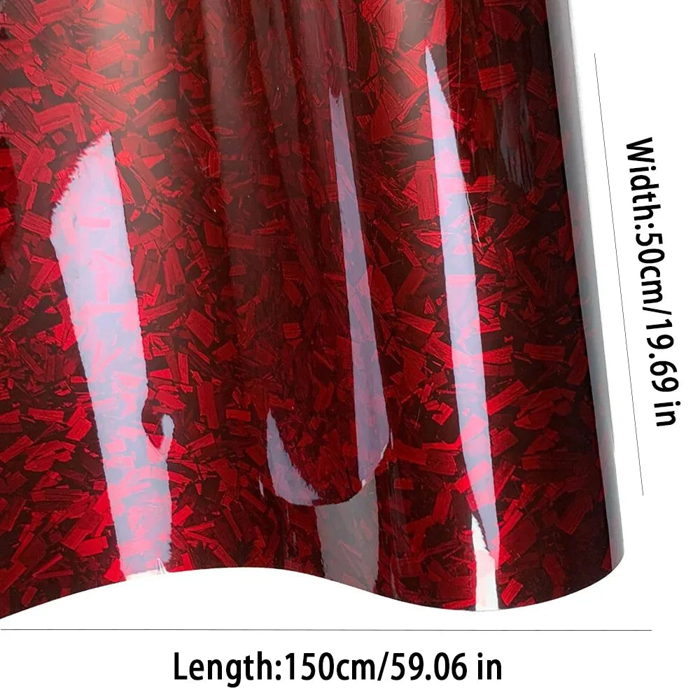 10/20/30/40/50 X 150cm Ultra Glossy Forged Carbon Fiber Vinyl Car Wrap Sticker Film Durable Weatherproof Sticker Easy to Install