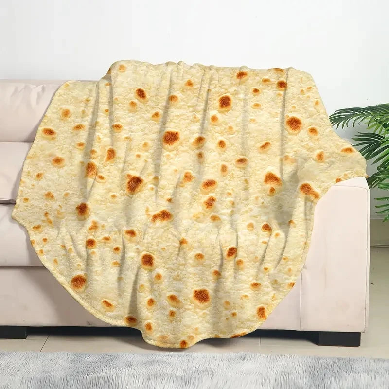 Tortilla Print Round Flannel Blanket