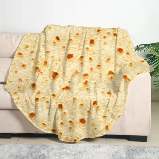Tortilla Print Round Flannel Blanket