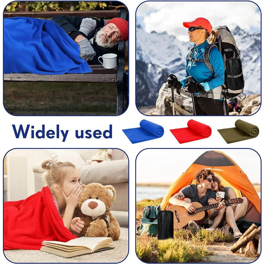 Polar Fleece Sleeping Bag Liner - Lightweight Travel and Camping Blanket - photo 6