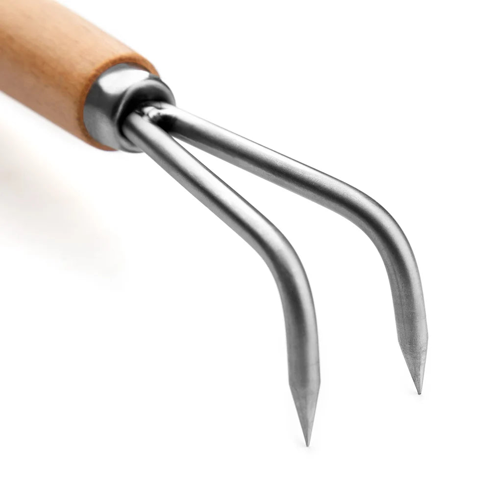 Bonsai Root Hook Tool - 23cm Alloy Steel with Wooden Handle