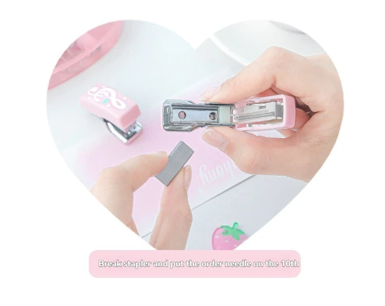 1PC Tool Set High Beauty Strawberry Efficiency Set Stapler Storage Stationery Student Specific Tool Set