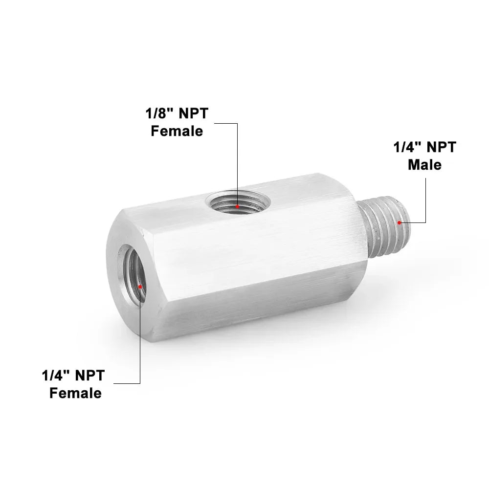 1pc Car Oil Pressure Sensor Steel Side Hole 1/8 "NNPT Internal Thread M12 M10 M14 1/8NPT 1/4NPT Pressure Gauge Interface Adapter