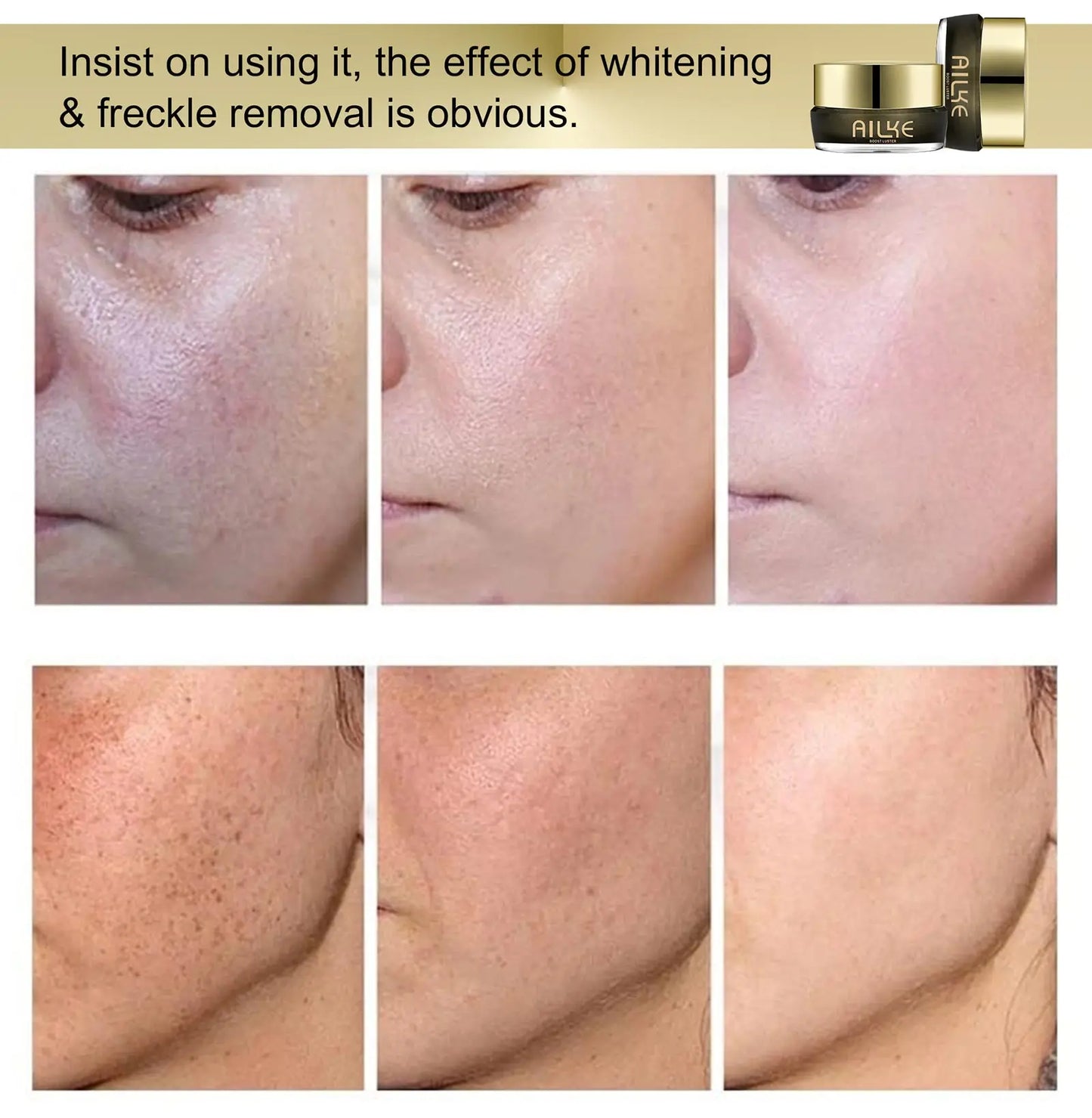AILKE Lightening Face Cream, Antioxidant, Color Correction, Firming, With Sodium Hyaluronate, Clean Skin Facial Cream
