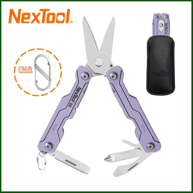 NexTool 8 In 1 Mini Sailor Scissors S0 Micro Keychain Multitool Screwdriver Portable Pocket Folding EDC Tool for Travel