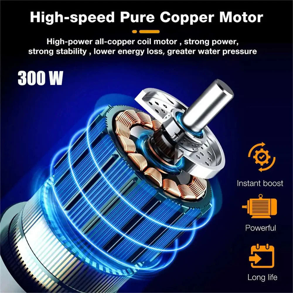 300W Cordless Pressure Washer — 30Bar Foam Car Wash Machine